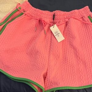 Vibrant Pink and Green Women's Athletic Shorts
